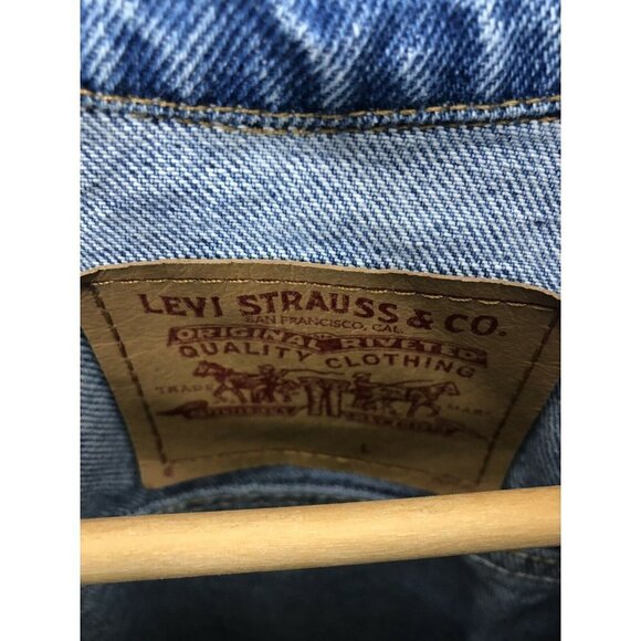 Levi Strauss Woman Large Denim Jacket Orange Tag - Picture 6 of 9